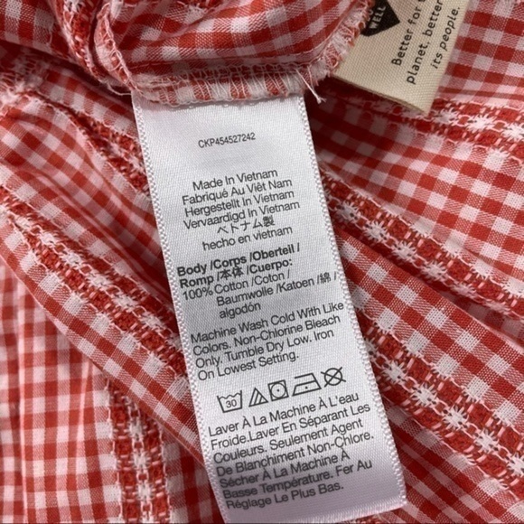 New Madewell Crossover Peplum Top Gingham - Picture 7 of 8
